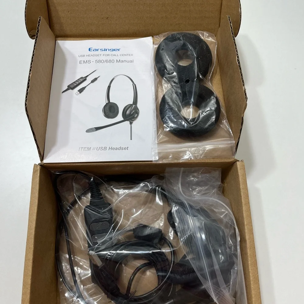 Binaural Black USB Headset (noise canceling microphone) for Office, Call Centers